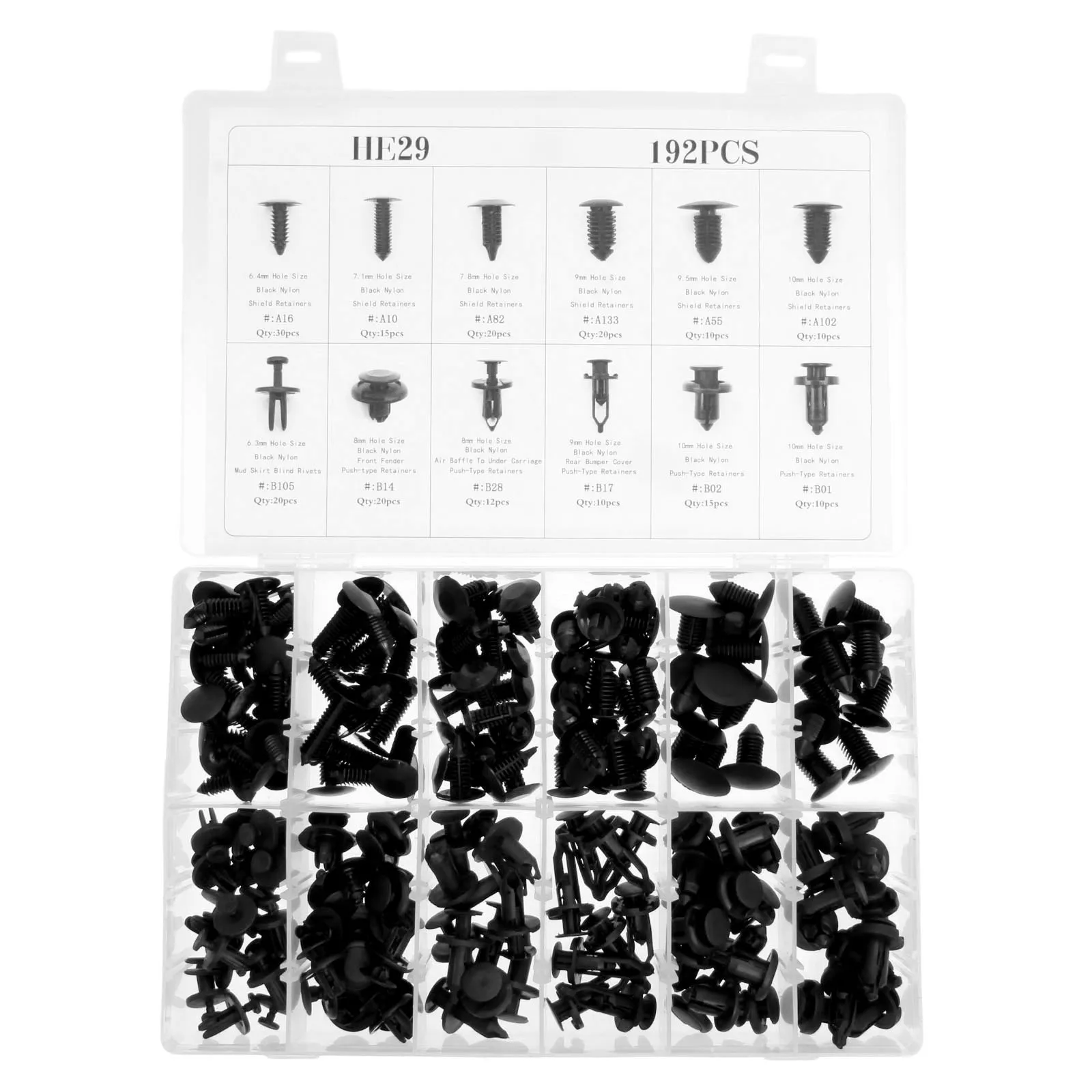 192 шт. автомобильный крепежный штифт заклепка отделка панели зажим для кузова