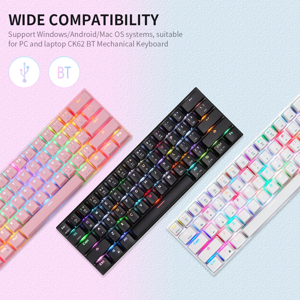Проводная игровая клавиатура Motospeed CK62 с RGB подсветкой 61 клавиша|Клавиатуры| |