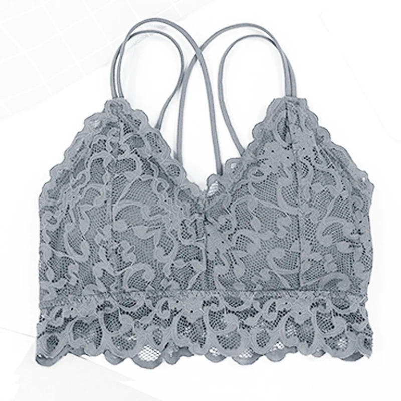 

Korean Women's Lace Wrapped Chest No Steel Ring Cross Beautiful Back Camisole