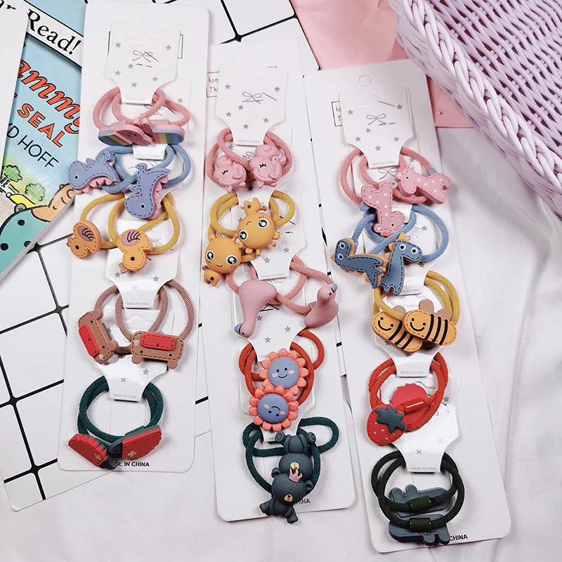 10 шт. Мультяшные резиновые повязки для волос различных цветов и дизайнов