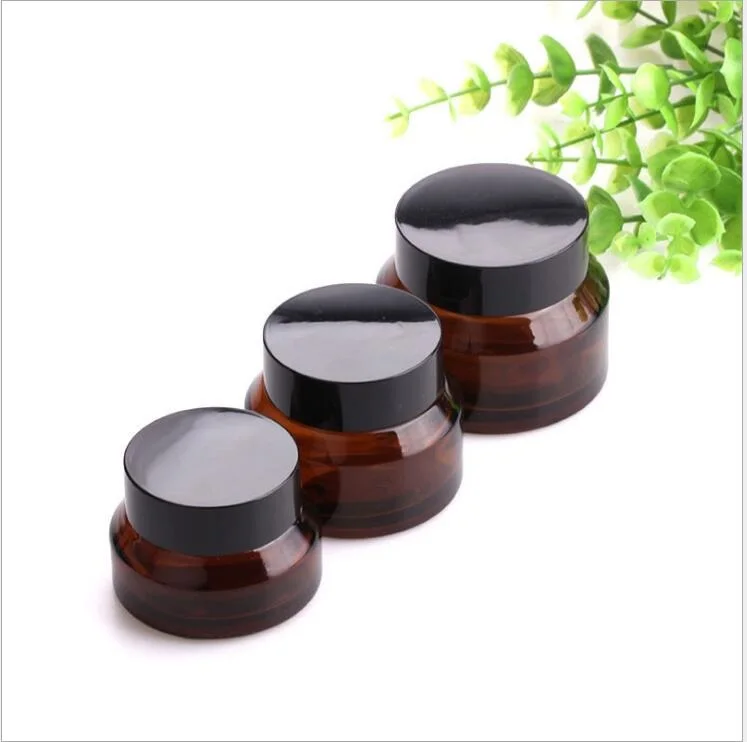 Банка для крема с черной крышкой 15 г|glass cream jars|cream jarglass |