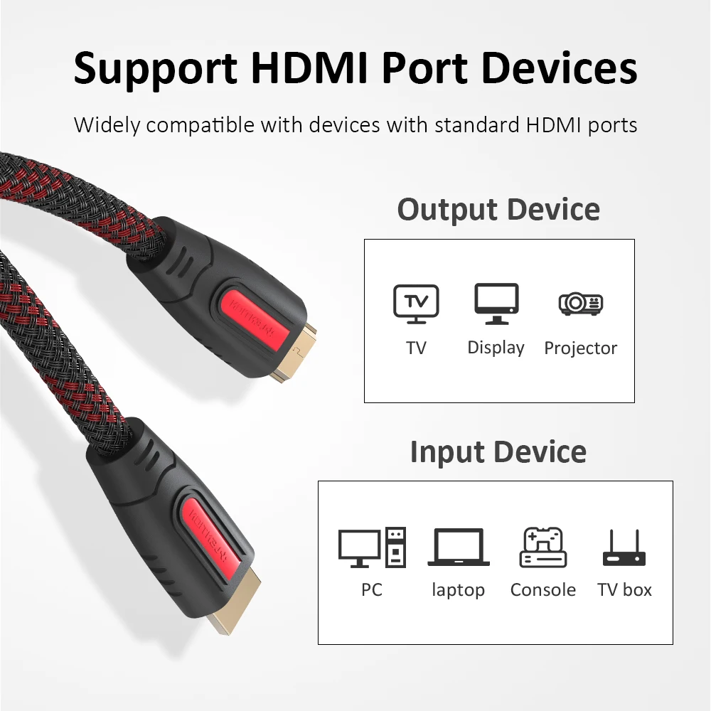 Кабель-удлинитель HDMI-HDMI высокоскоростной кабель с позолоченным шнуром 2 0 для UHD FHD