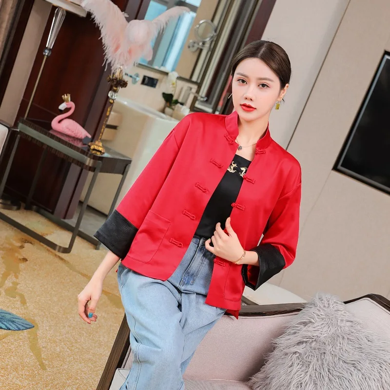 Китайская традиционная одежда Топ Рубашки Вышивка куртки для женщин|women cheongsam|coat