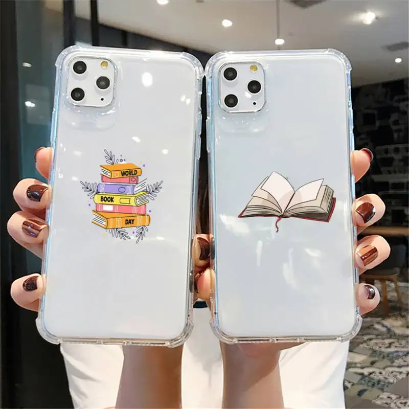 

Books And Coffee Phone Case For iPhone X XS MAX 6 6s 7 7plus 8 8Plus 5 5S SE 2020 XR 11 11pro max Clear funda Cover
