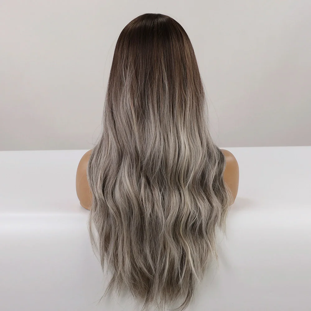 Блондинка Единорог длинные волнистые волосы парик коричневый эффектом деграде