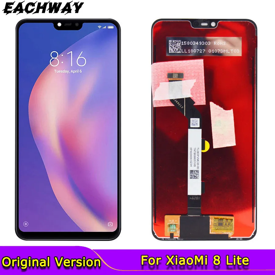 Дисплей для Xiaomi Mi 8 Lite ЖК дисплей сенсорный экран 6 26 &quotHD дигитайзер сборка Замена