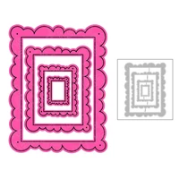 2020 new rectangle nesting metal cutting dies for diy embossing photo frame lace layered card paper album scrapbooking no stamps