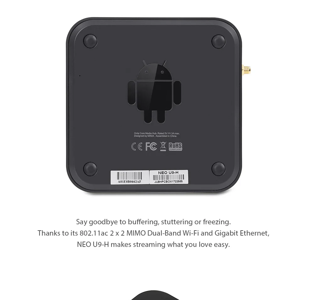 MINIX NEO U9-H Android 7,1 tv Amlogic S912-H Восьмиядерный Smart tv Box 2 ГБ DDR3 16 ГБ+ NEO A3 Voice Air mouse 4K HDR wifi телеприставка