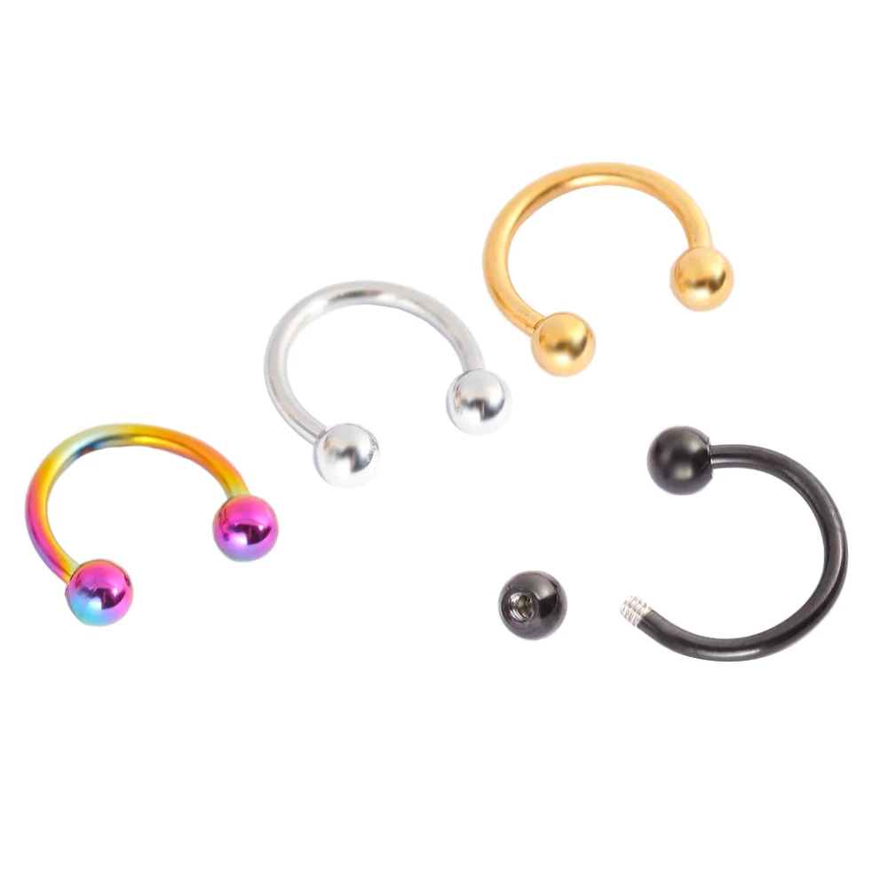 Серьги гвоздики женские из титановой стали с образные кольца для имитации