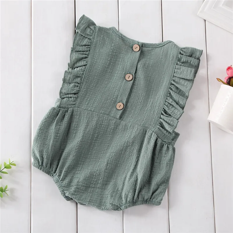 Одежда для новорожденных девочек от 0 до 18 месяцев однотонный комбинезон розовый