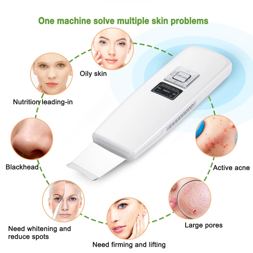 Ультразвуковой скруббер для кожи глубокий аппарат чистки лица пилинг Лопата