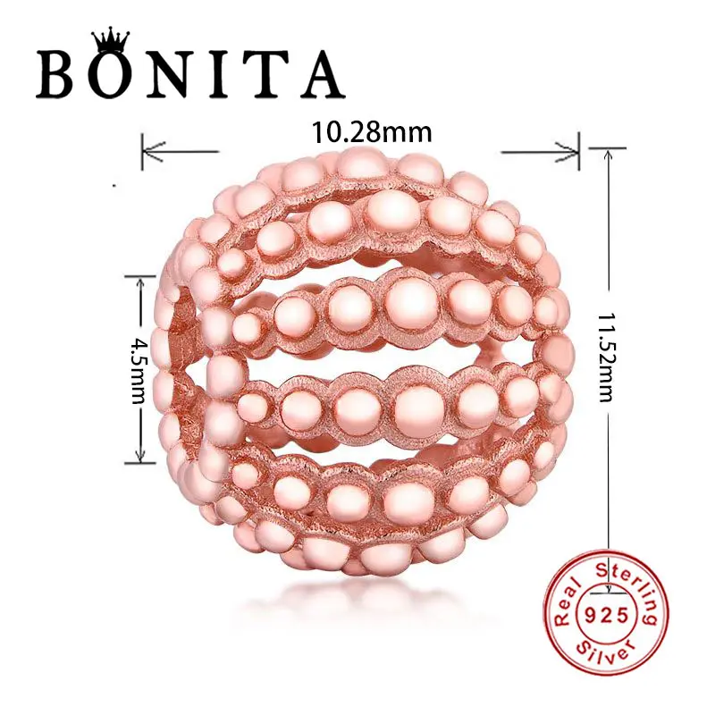 Подвеска из серебра 925 пробы с бусинами розового золота подходят для