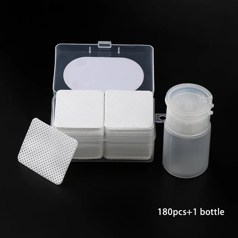 box and bottle 100 мл пустые пластиковые бутылки для снятия лака для ногтей, салфетки для ванны, маникюра, гель для ногтей, безворсовые салфетки, инструменты для чистки ногтей - Цвет: box and bottle