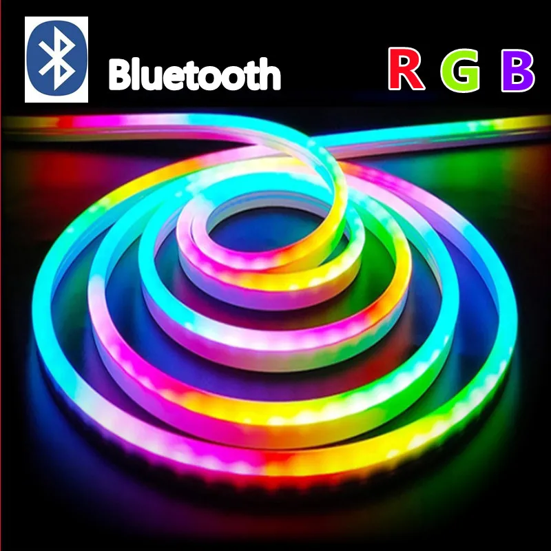 

Неоновая светодиодная RGB лента с дистанционным управлением через приложение, 12 В