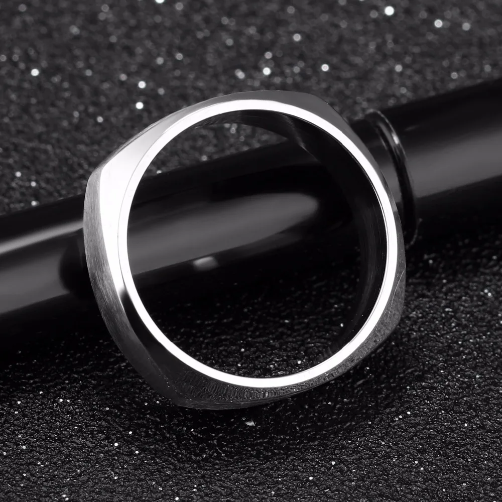 JHSL Брендовые мужские кольца Белый Черный твердый полированный 316L нержавеющая