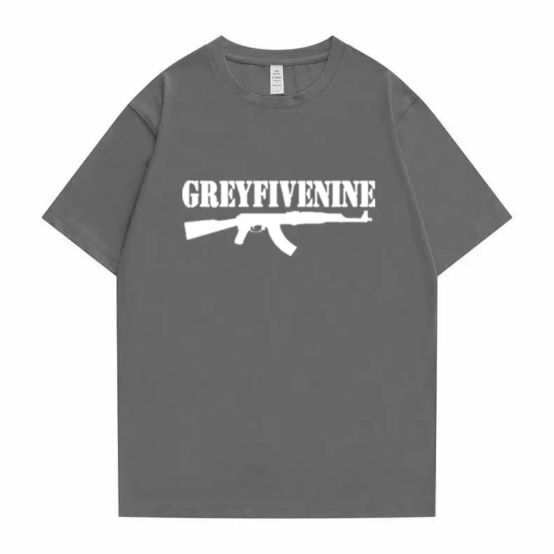 

Greyfivenine Font Logo Print Tshirt Super Cool AK47 Graphics T Shirts Men Korean Trend Tee Women Funny T-shirt Clothes for Teens