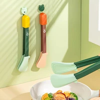 silicone steak clip fried fish clip vertical stand barbecue tong kitchen bbq bread utensil set whit telescopic locking
