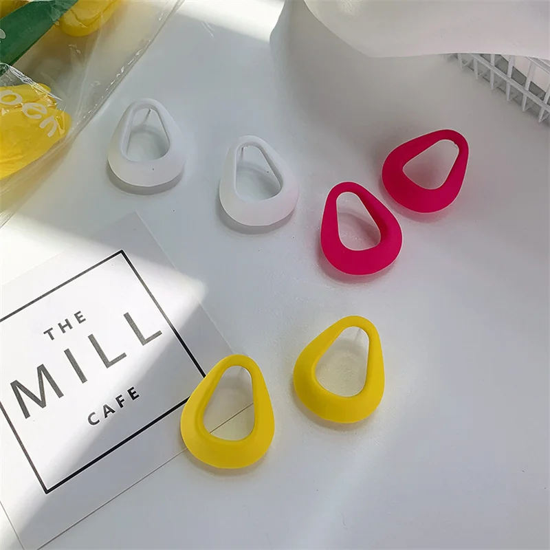 

1 Pair Colorful Fashion Geometric Water Drop Shapes Acrylic Earrings Stud Ear Posts Anti Allergy Earring