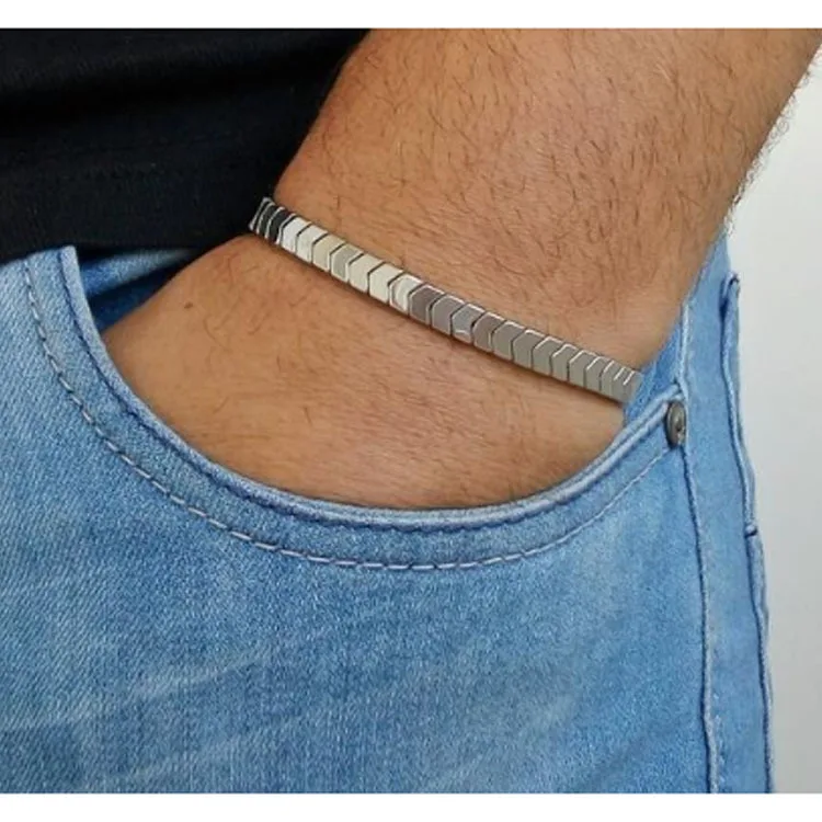 Браслет из гематита и натурального камня мужской простой комплект украшений