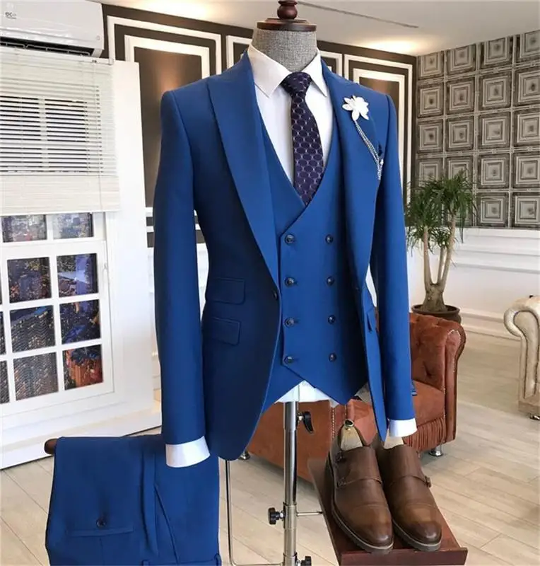 Костюм мужской из 3 предметов Свадебные Мужские костюмы для жениха дизайнерские