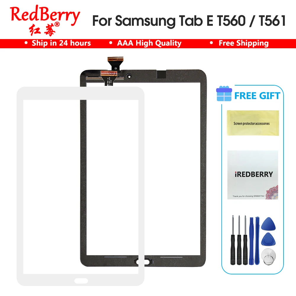 Сенсорный экран Redberry серый/белый стеклянный дигитайзер для Samsung Galaxy Tab E 9 6 T560 T561