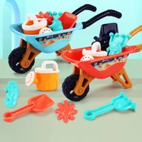 plastic baby beach toys baby beach game toy children trolley shovel sprinkler toys kit for beach play sand water play cart