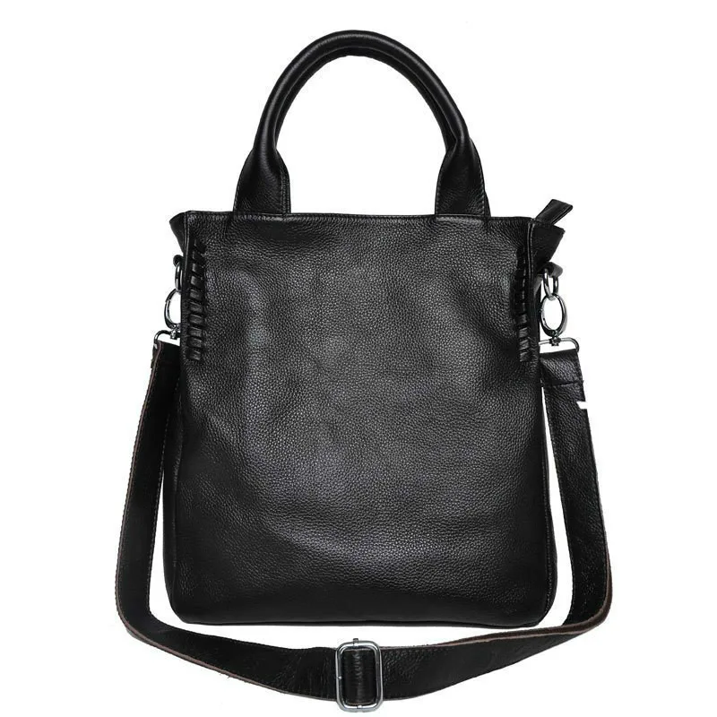 Роскошная женская кожаная сумка ведро из мягкой коровьей кожи шоппер с тканевым