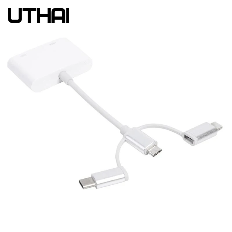 Для iphone и Android TYPE C к HDMI Совместимость 1080P 3 в 1 цифровой av адаптер Lightning для 11 XR X 8 7 ipad