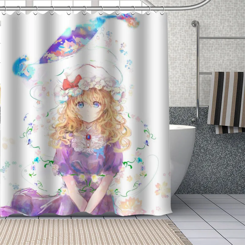 

Hot Custom Japanese Anime Maribel Hearn Curtains Polyester Bathroom Waterproof Shower Curtain With Plastic Hooks More Size
