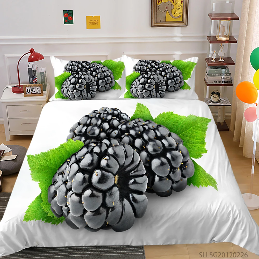 

Fruit Print Bedding Set King Size Duvet Cover Set Colourful Fashionable Modern Home Bed Set Pillowcase 2/3 Pcs Dropship