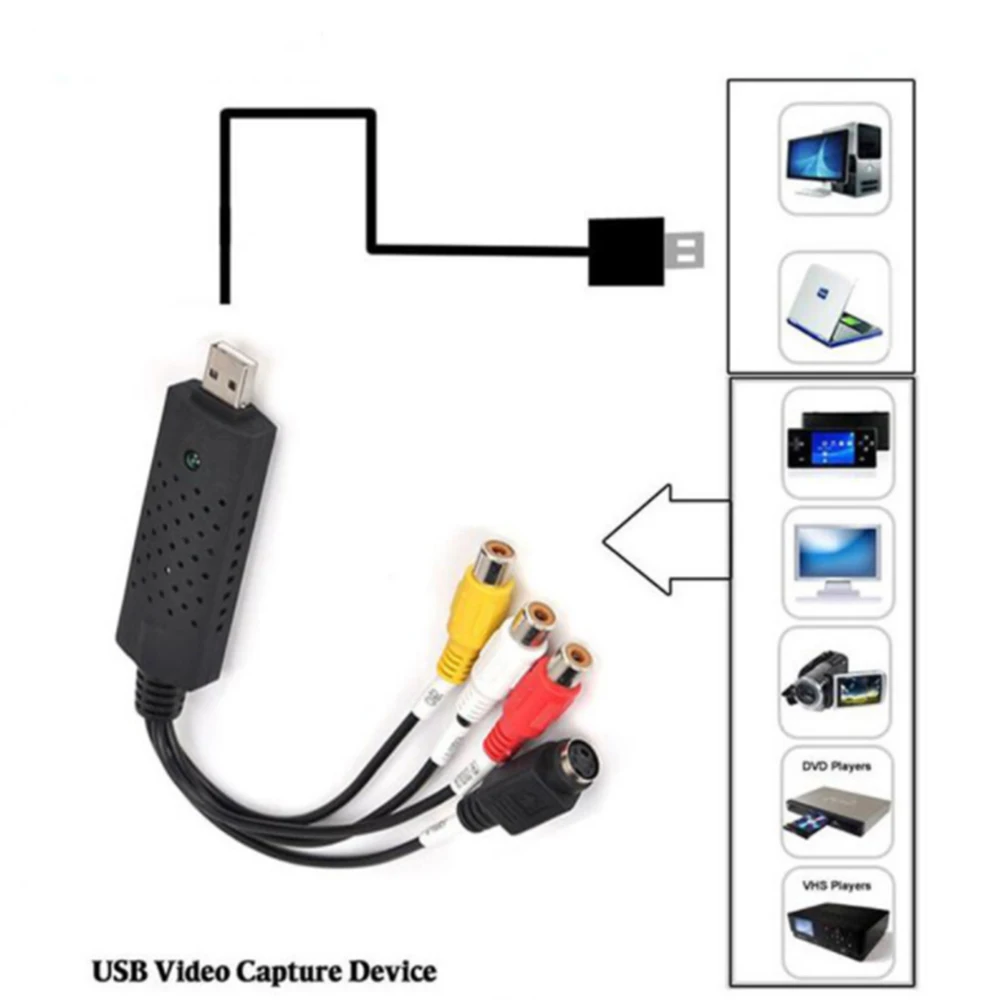 Портативный переходник с USB 2 0 на RCA устройство для захвата аудио и видео кабели ПК