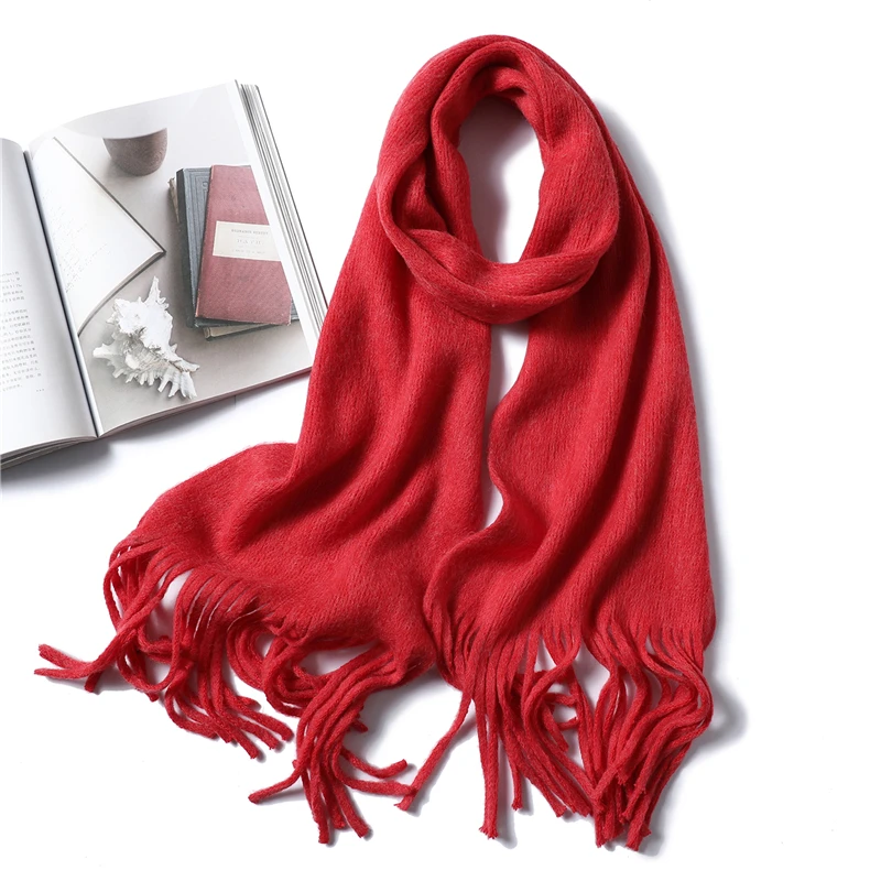 Winter Scarf for Women Fashion Solid Cashmere Scarves Neck Warm Soft Long Size knitted Men's Scarfs Female Foulard Shawls
