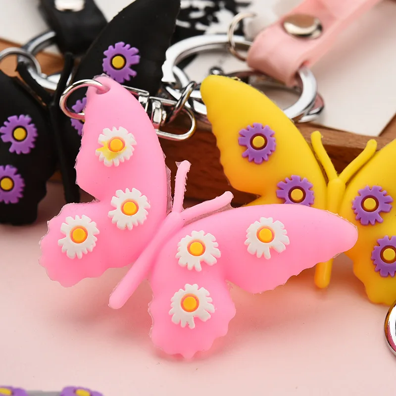

Cute Soft Butterfly Keychain Cartoon Fly Dream Key Chain Girl Women Bag Pendant Charm Kids Keyring Gift