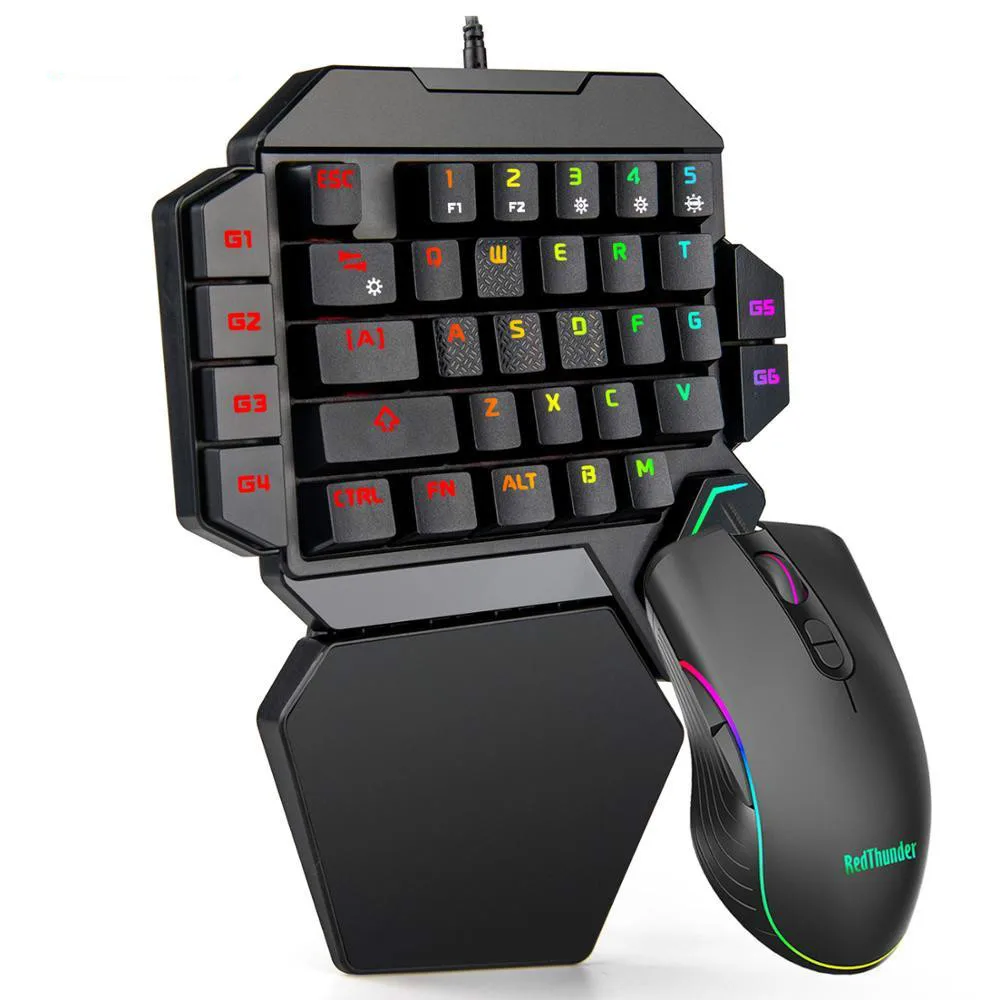 

Механическая игровая клавиатура с RGB-подсветкой для одной руки, портативная игровая мини-клавиатура, игровой контроллер для ПК, PS4, Xbox, гейме...