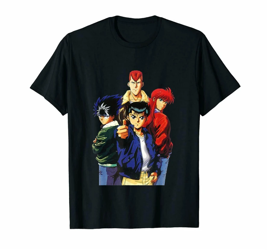 Yu Hakusho Yusuke Urameshi Аниме Манга Черная Футболка дизайнерская слоганс футболка