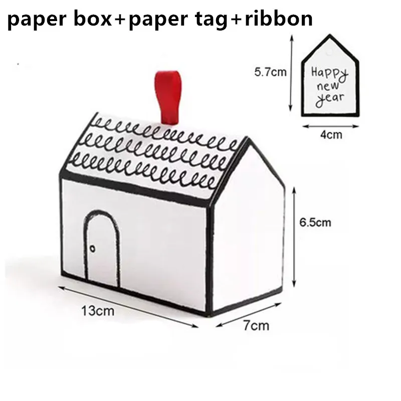 10 шт. бумажные подарочные коробки белый дом подарочная упаковка драже коробка