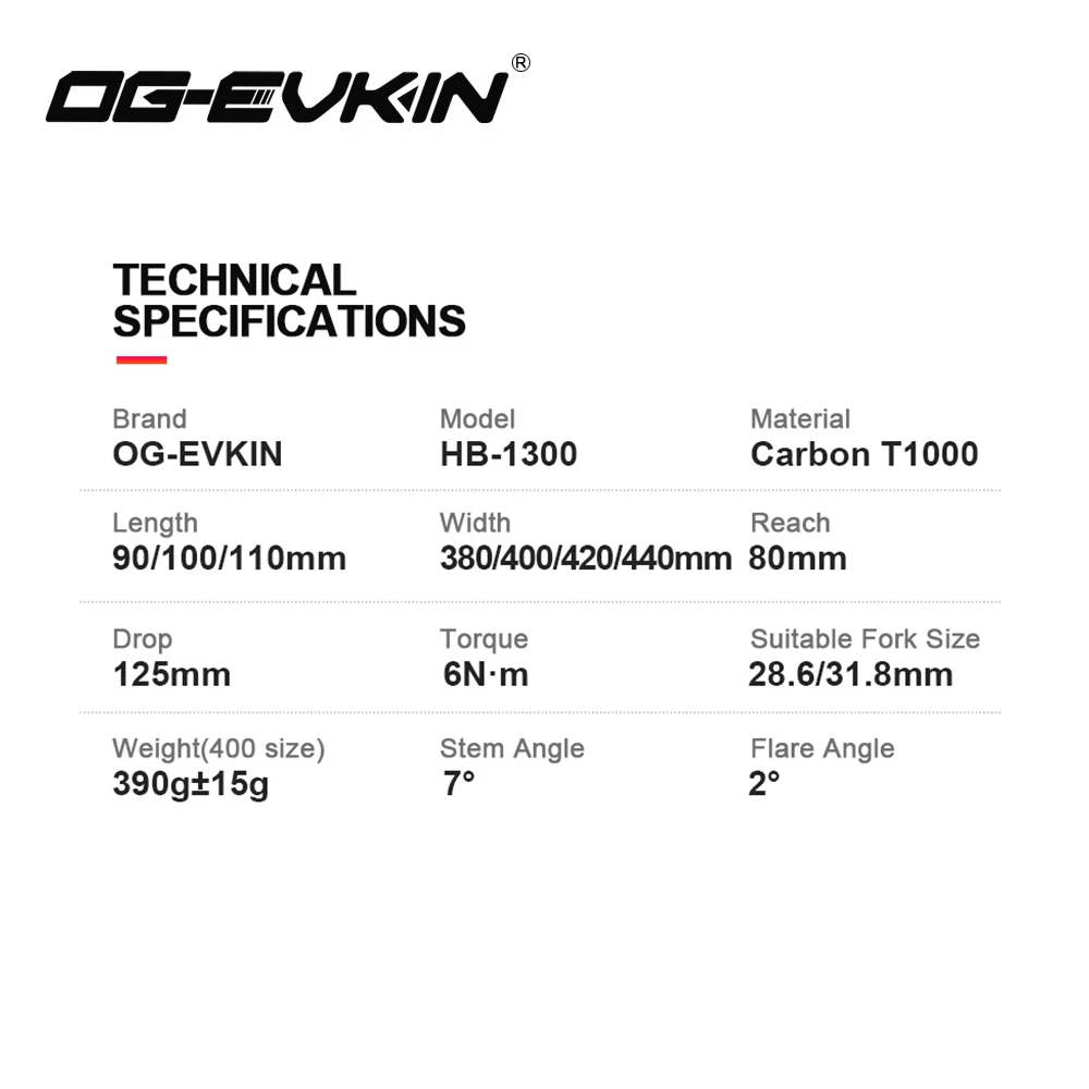OG EVKIN HB 1300 углеродный дорожный Интегрированный руль OD2 28 6/31 8 мм для гоночного
