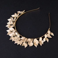 roman greek gold silver leaf tiara wedding hair crown floral bridal hairband handmade headpiece women party prom hair tiaras