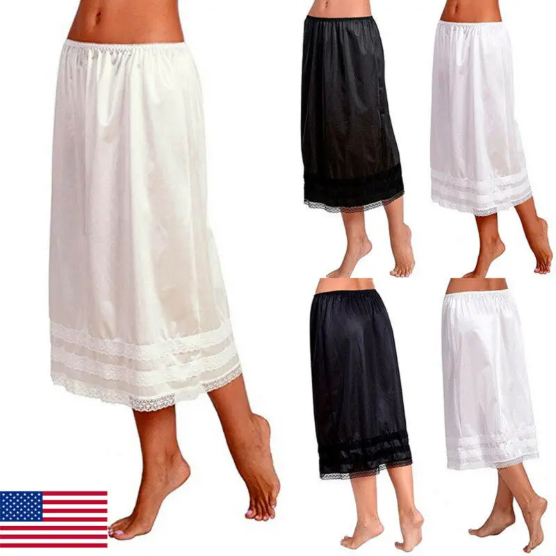 

Модная женская кружевная юбка средней длины с эластичным поясом, однотонная вечерние няя юбка-комбинация для покупок, Нижняя юбка, повседне...