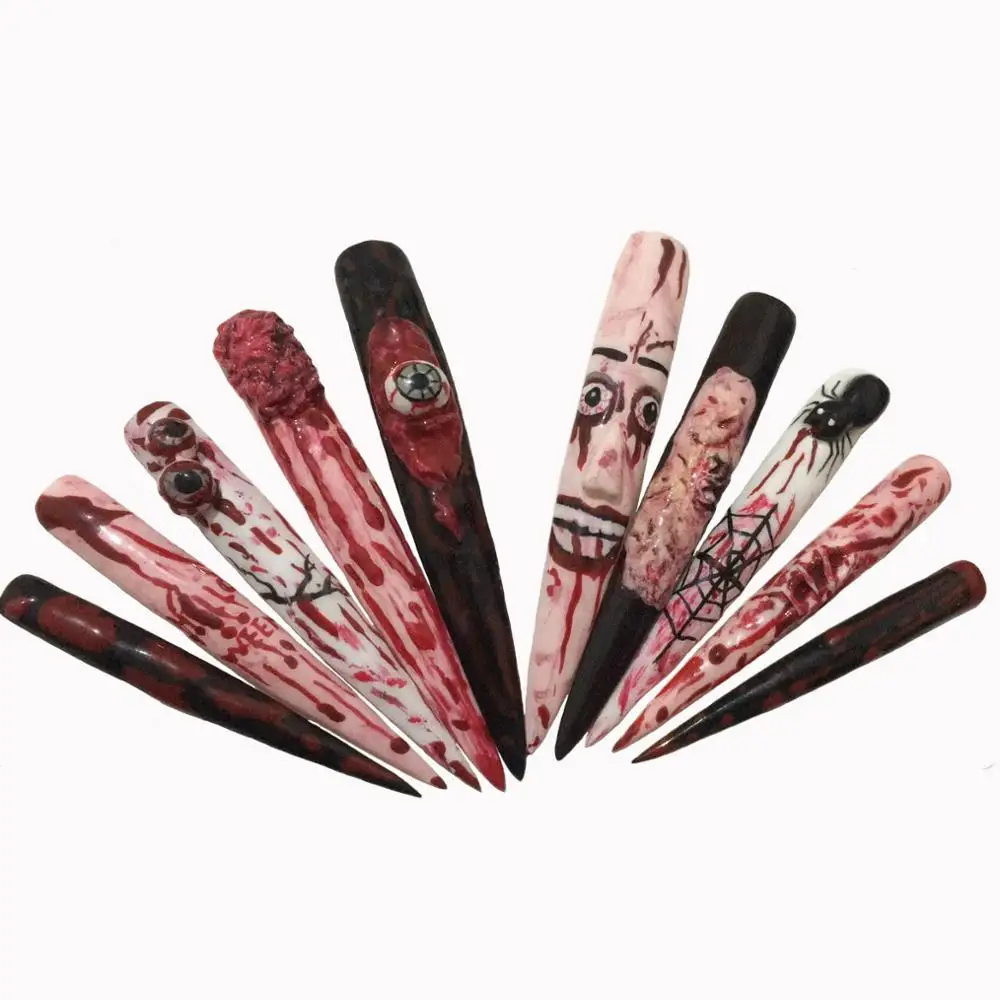 Наклейка для дизайна ногтей на Хэллоуин искусственное украшение маникюра