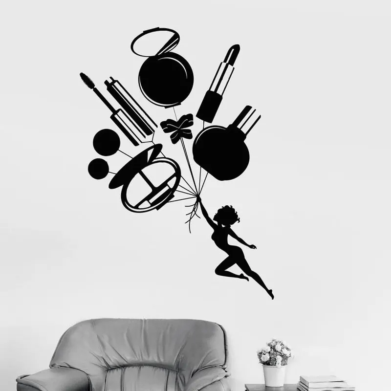 Виниловая наклейка на стену для макияжа косметики салона красоты декоративные