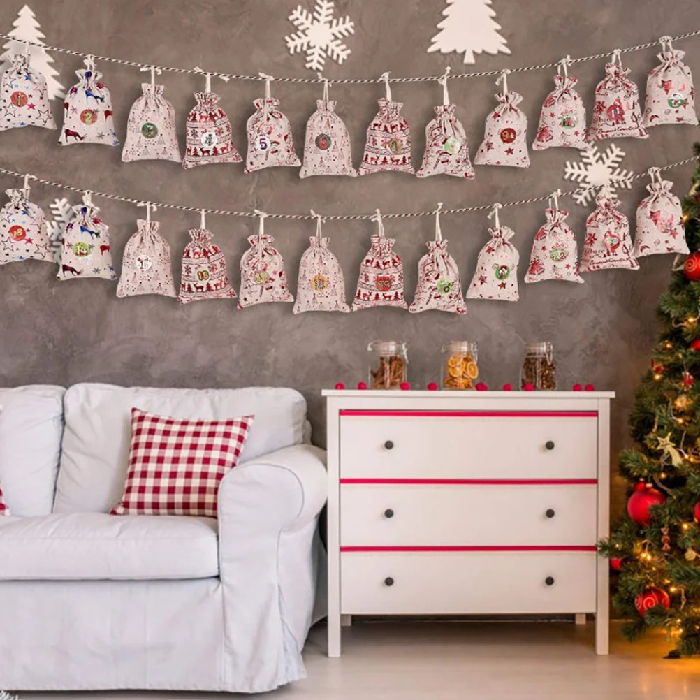 

24 шт., Рождественская сумка для подарков