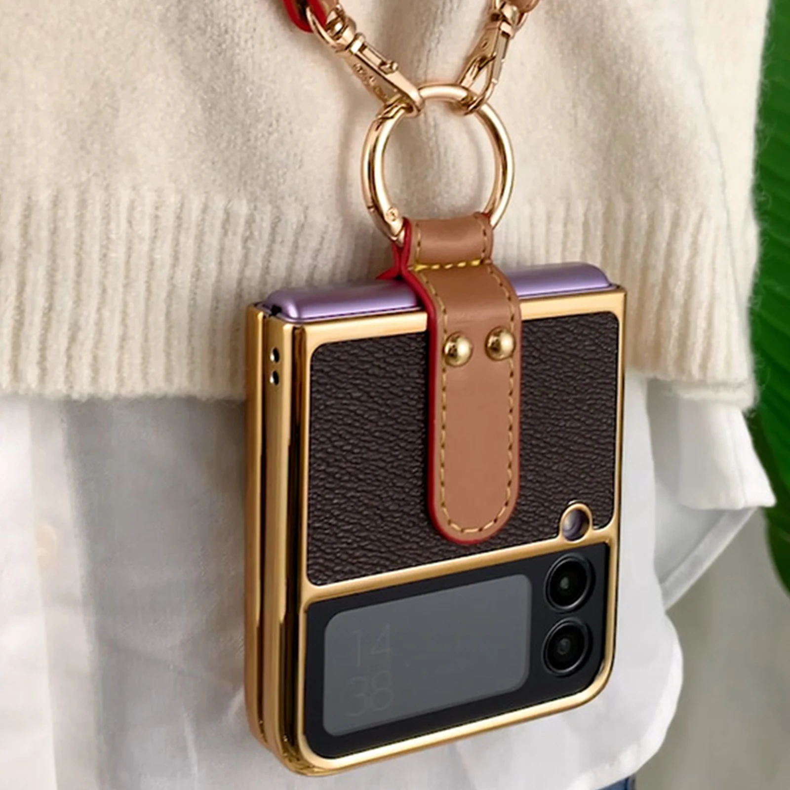 case for samsung galaxy z flip 3 5g case with cute crossbody shoulder strap silicone anti scratch shookproof phone cover free global shipping