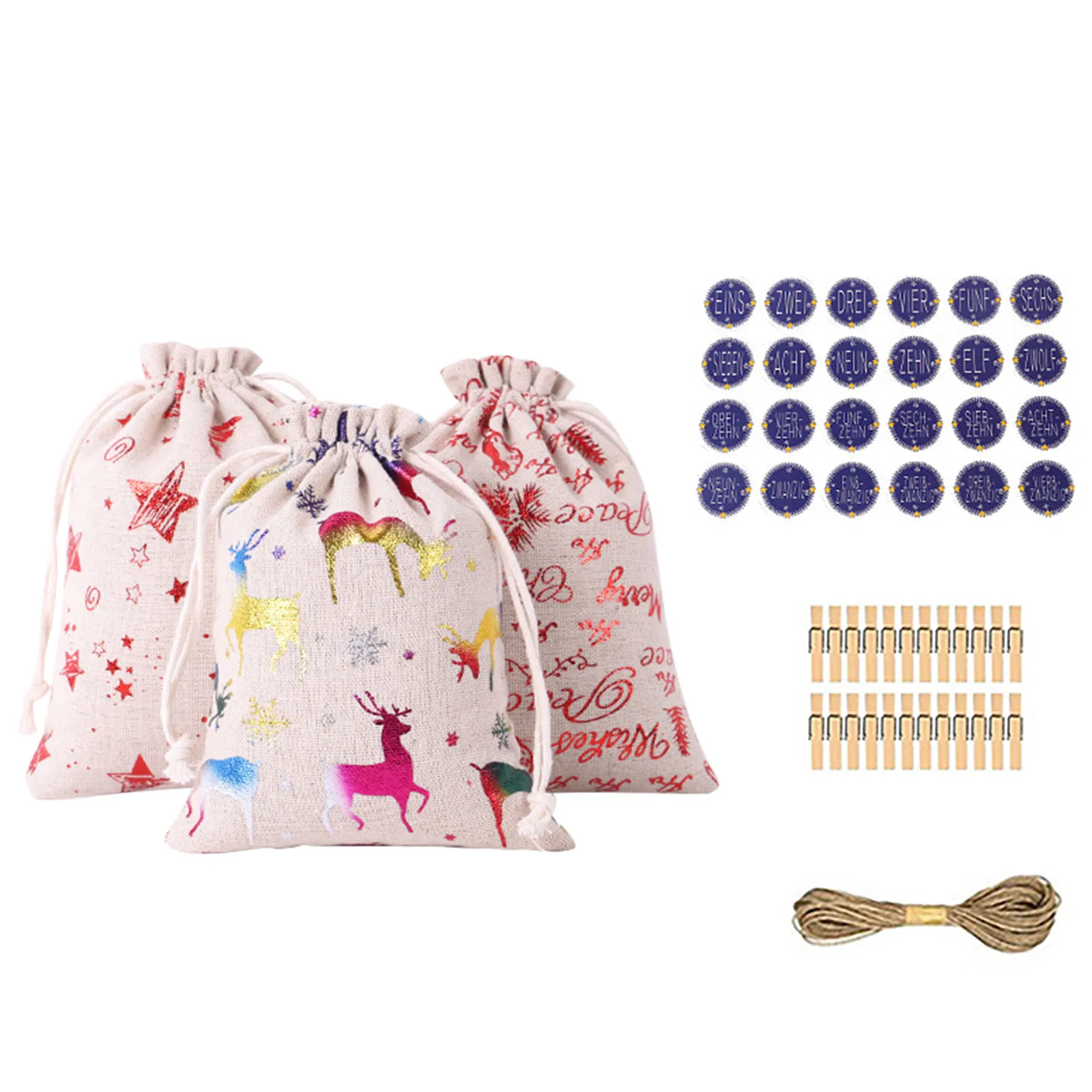 Рождественская Поздравительная Подарочная сумка с календарем обратный отсчет