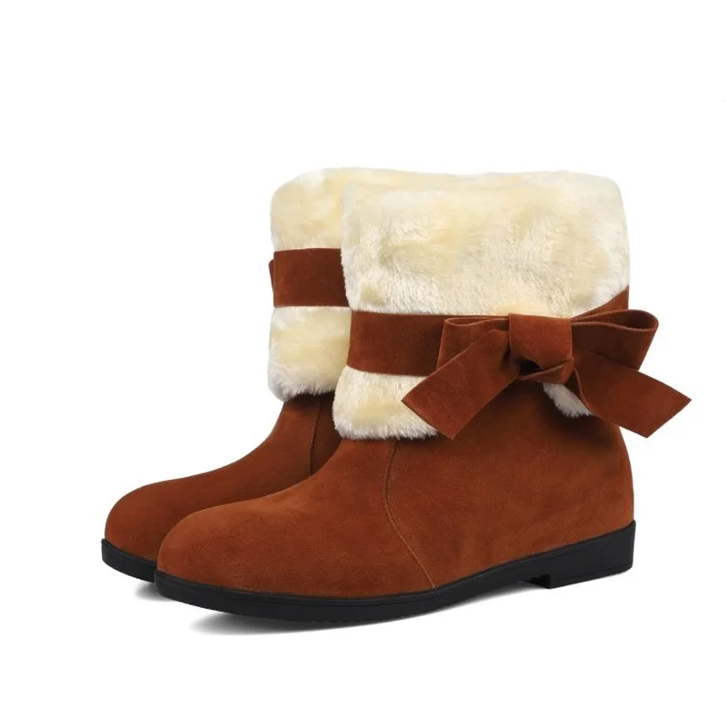FXYCMMCQ The New Mid-tube Snow Boots Increase In Fashion and Classic Two-wear Women's Bow Warm Shoes 506