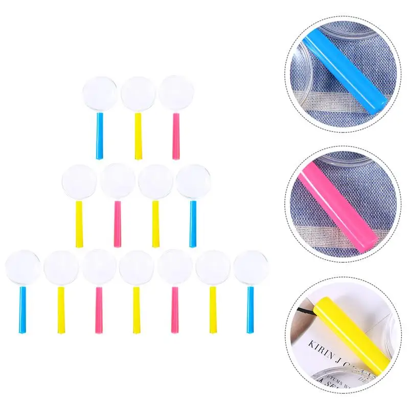 

14pcs Portable Mini Plastic Handheld Magnifying Glass Teaching Magnifier for Students Children