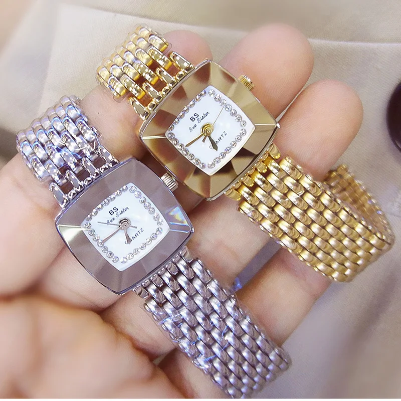 Silver Style Watch Women Steel Belt Square Diamond Luxury Brand Ladies Dress Wrist Watches Female Clock relogio feminino | Наручные часы