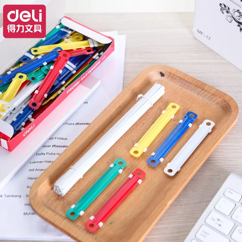 

Deli Puncher Folder Binding Two-hole Loose-leaf Paper Hole Punching Fasteners Plastic Metal Binding Clips Office Stationery