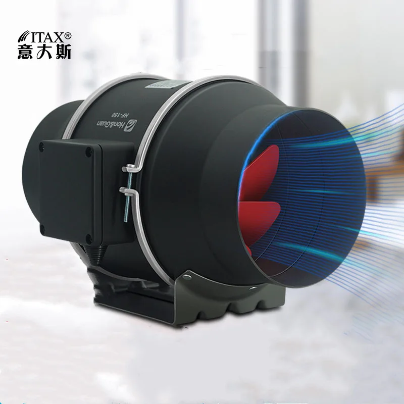 Бытовой мощный Вытяжной вентилятор канальный 6 дюймов низкая Шум Кухня дыма