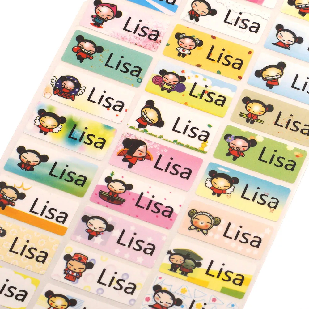Персонализированная китайская Кукла стикер имени для канцелярских товаров с